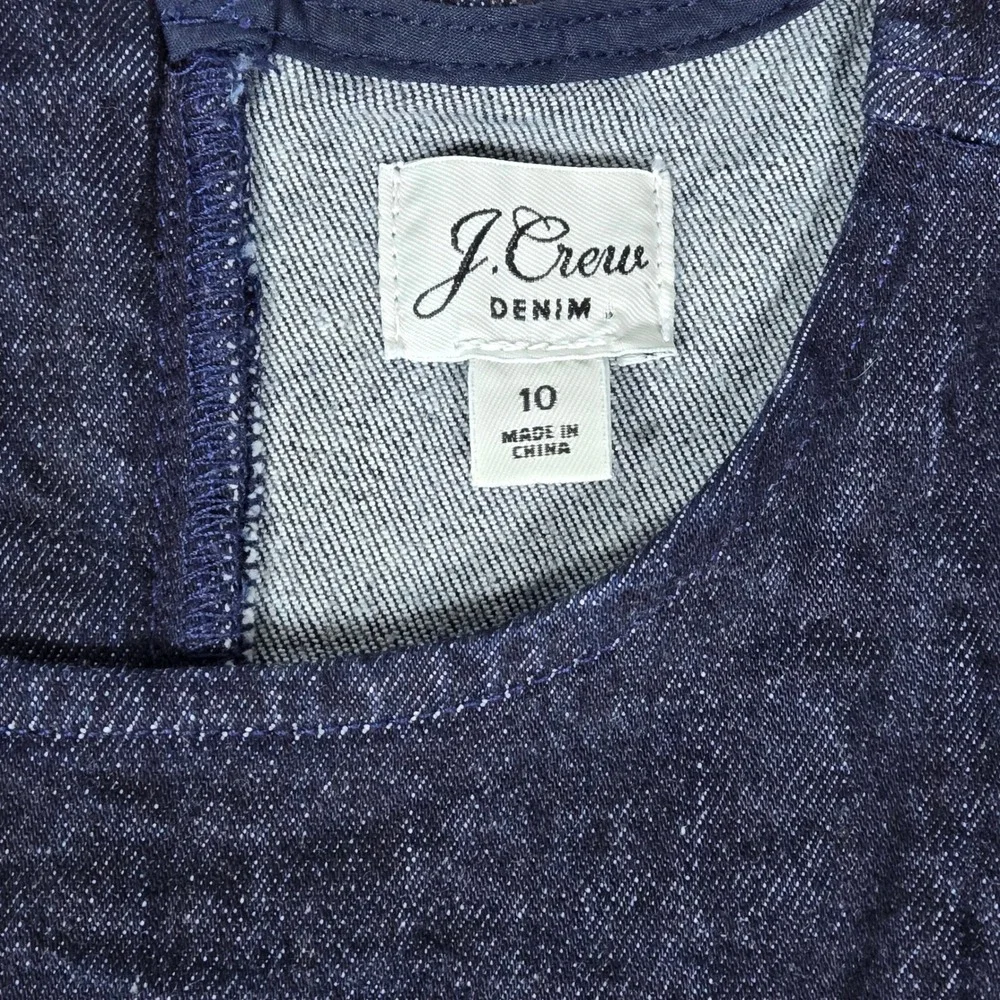 J. Crew Denim Sleeveless Sheath Dress Dark Wash Indigo AK226 Size 10